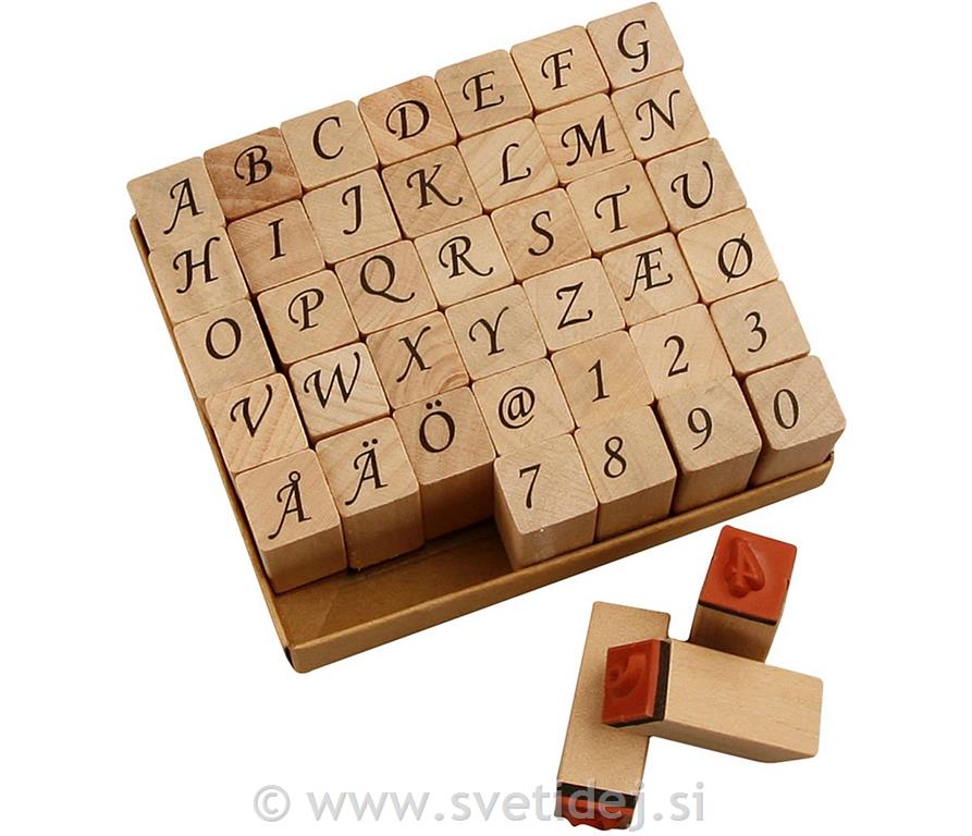 Žigi leseni, 13x13 cm, set 42