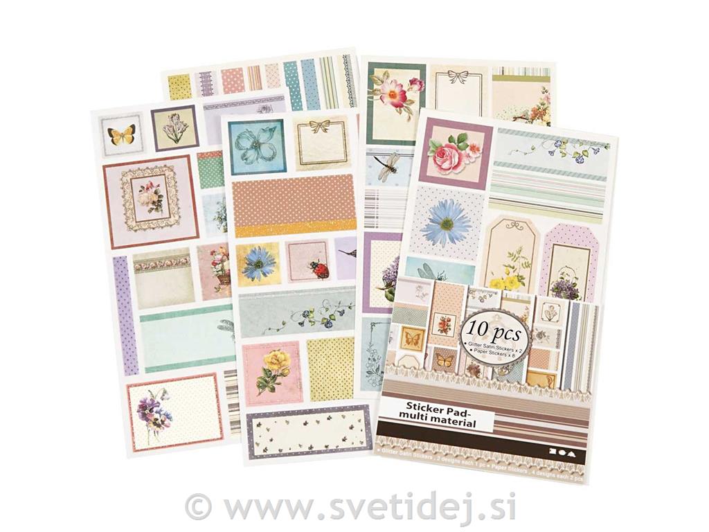 Nalepke decoupage 20x11 cm, set 10