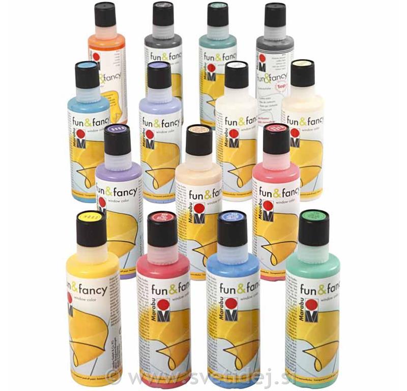 Fun&Fancy lepljive barve, set 15x80 ml