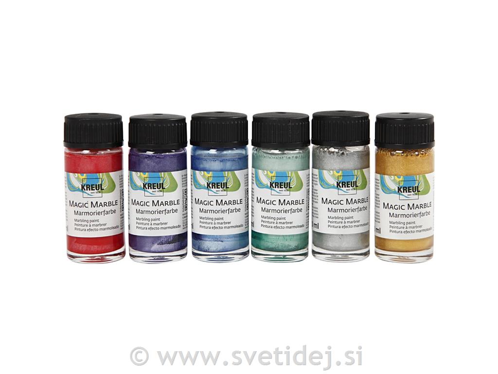 Barve za marmoriranje metallic, set 6