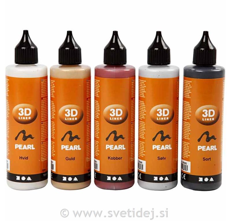 3D Liner metalic barve, set 5