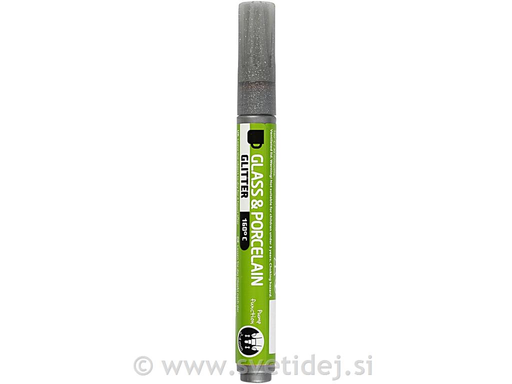 Marker za steklo srebrne bleščice 2-4 mm