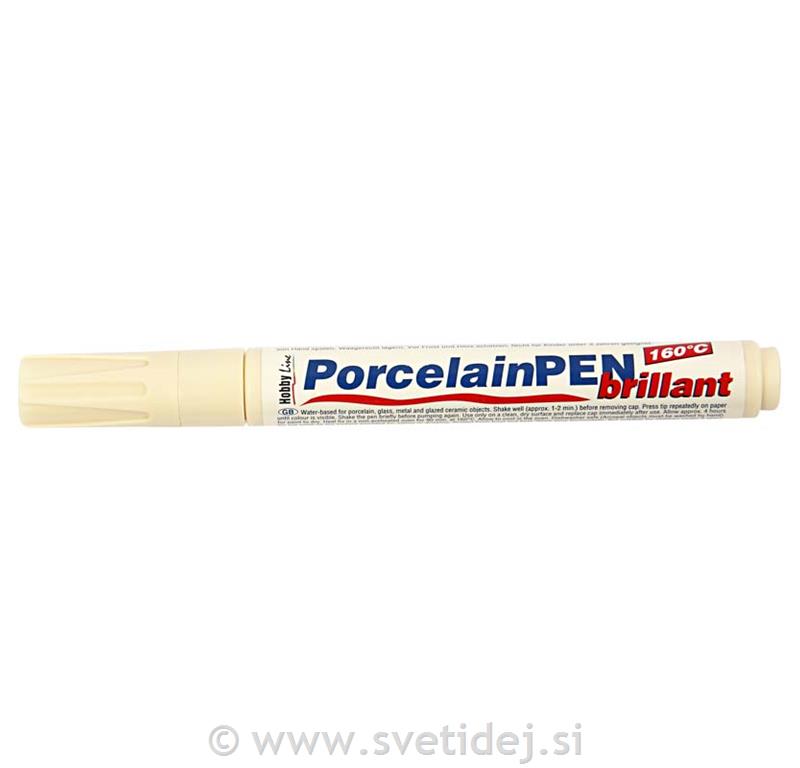 Flomaster za steklo in porcelan bel