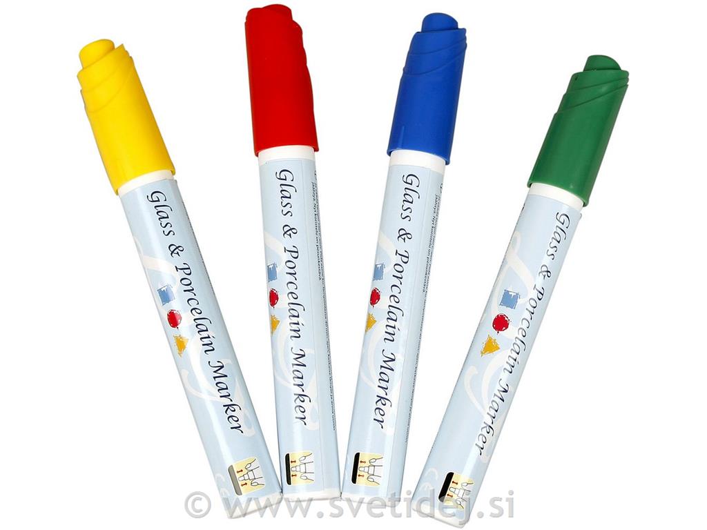 Porcelan markerji, 5 mm, set 4