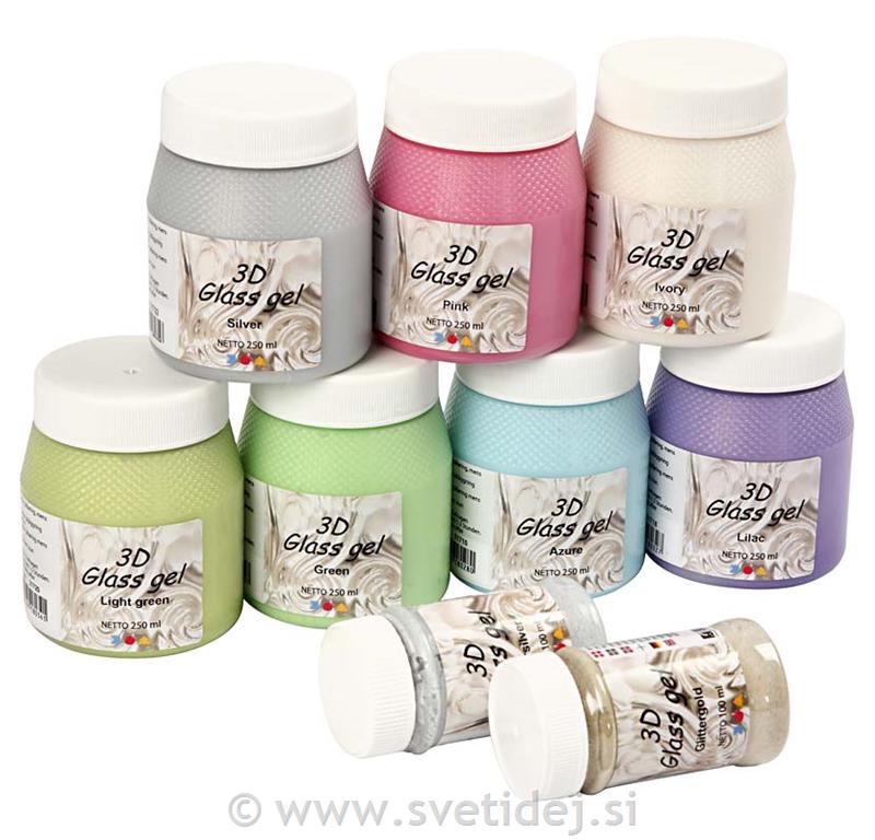 3D Glass Gel, metallic set 9
