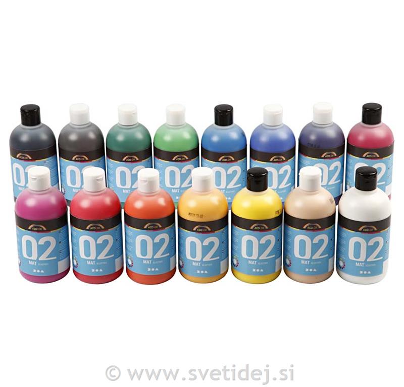 A-Color barve brez leska, set 15x500 ml