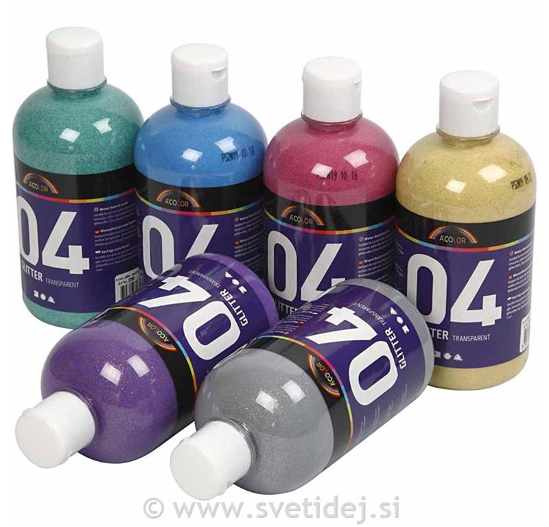 A-Color glitter, set 6x500 ml