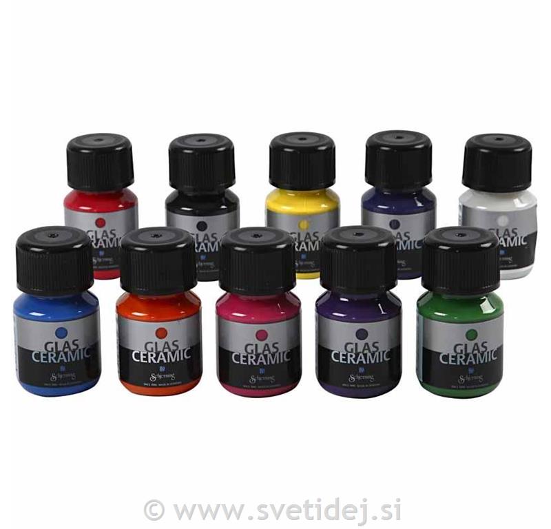 Glas Ceramic barve, set 10x35 ml