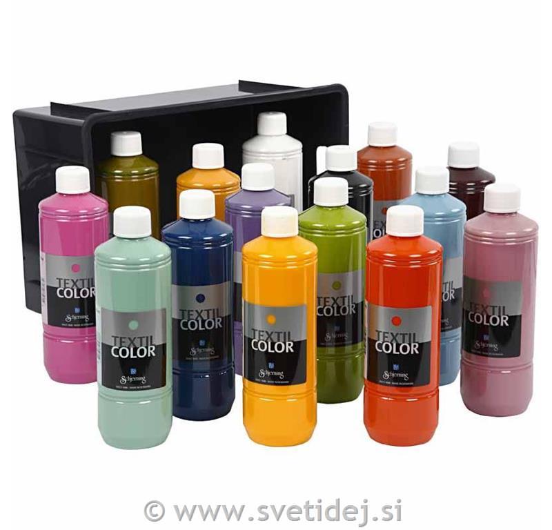 Textil Color, modne barve, set 15x500 ml