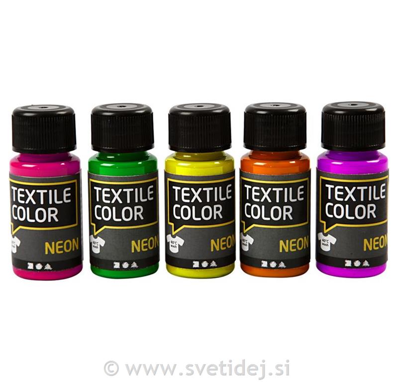 Barve za tekstil, set 5 x 50 ml