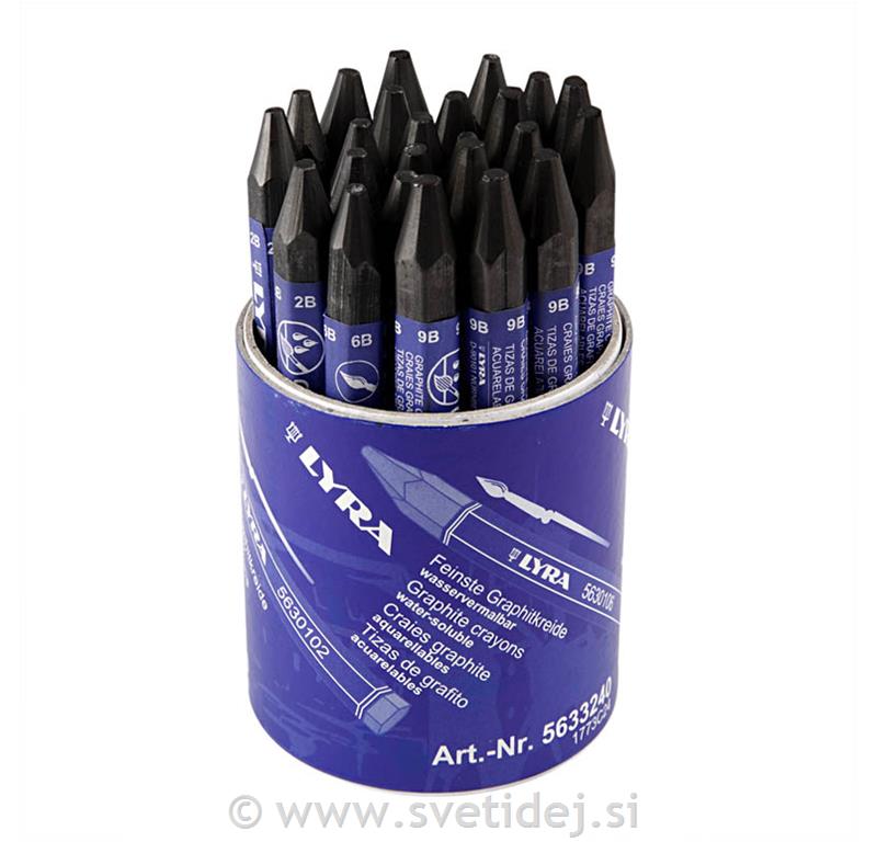 Grafitna mina, vodotopna, 1 cm, set 24