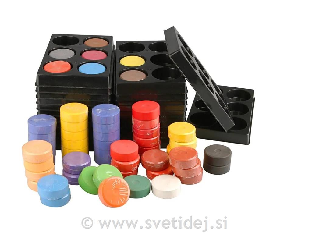Vodene barvice 44, osnovne barve, set 6