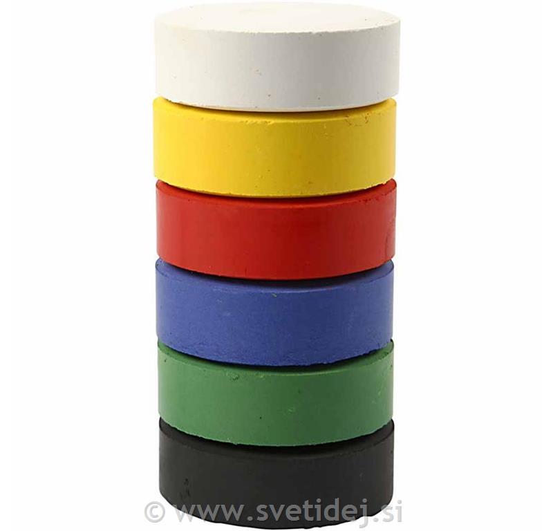 Vodene barvne tabletke 57 mm, set 6