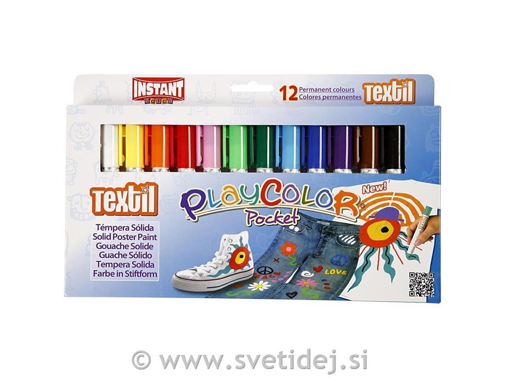 Playcolor voščenke za tekstil set 12