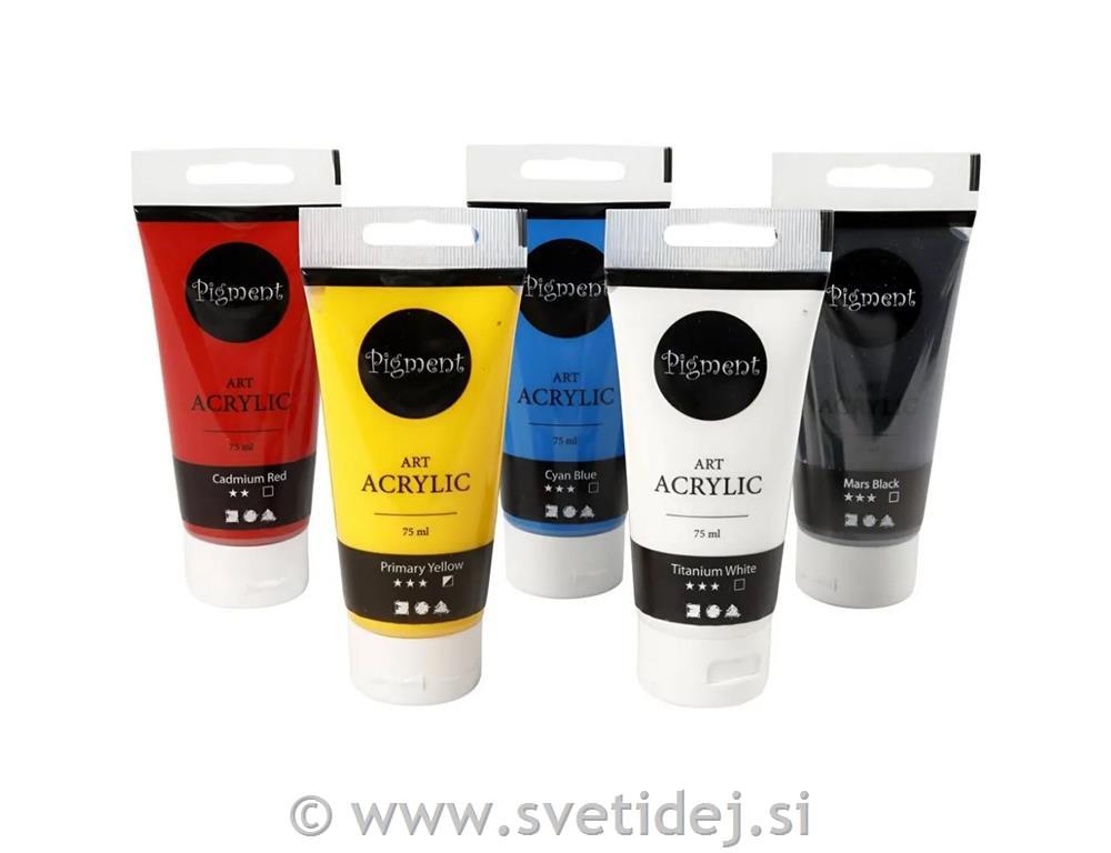 Pigment art akrilne barve , 5x75 ml