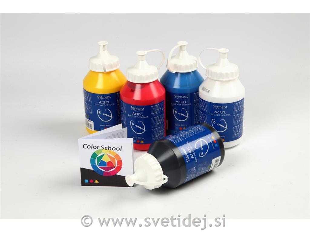 Pigment akrili, set 5x500 ml