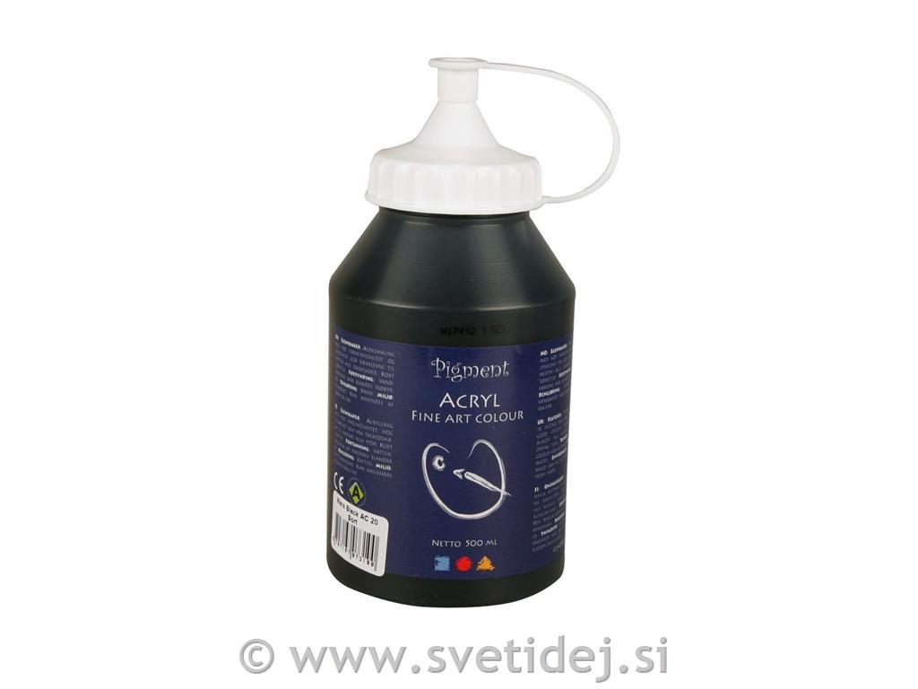 Pigment akril, 500 ml, črn