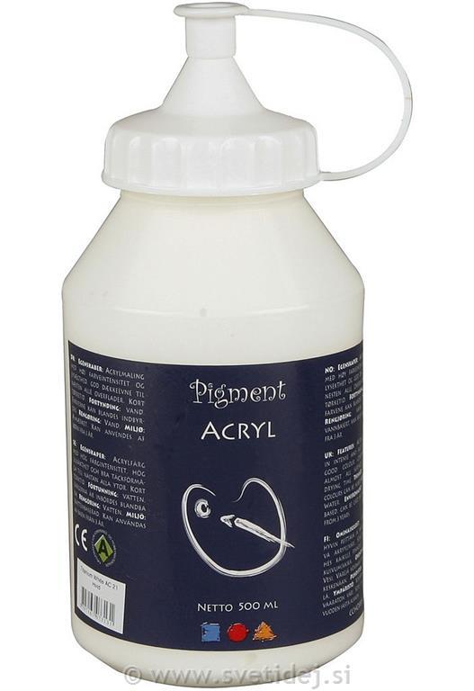 Pigment akril, 500 ml, bel