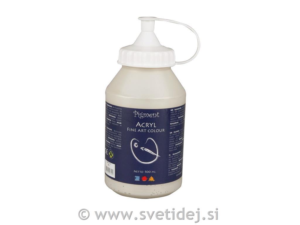 Pigment akril, 500 ml, srebrn