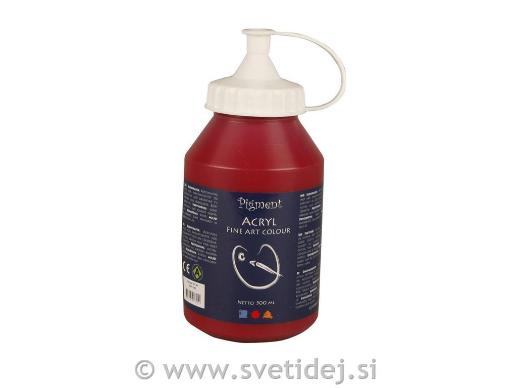 Pigment akrilna barva,t.rdeča, 500 ml