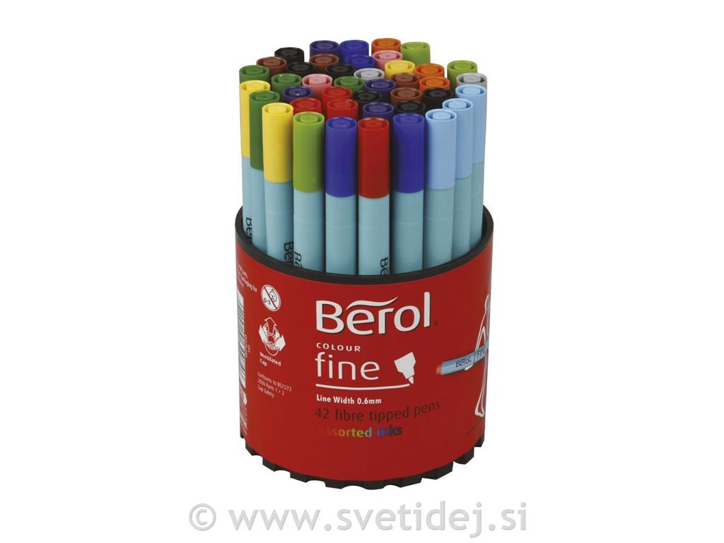 Berol marker, konica 0,6 mm, set 42