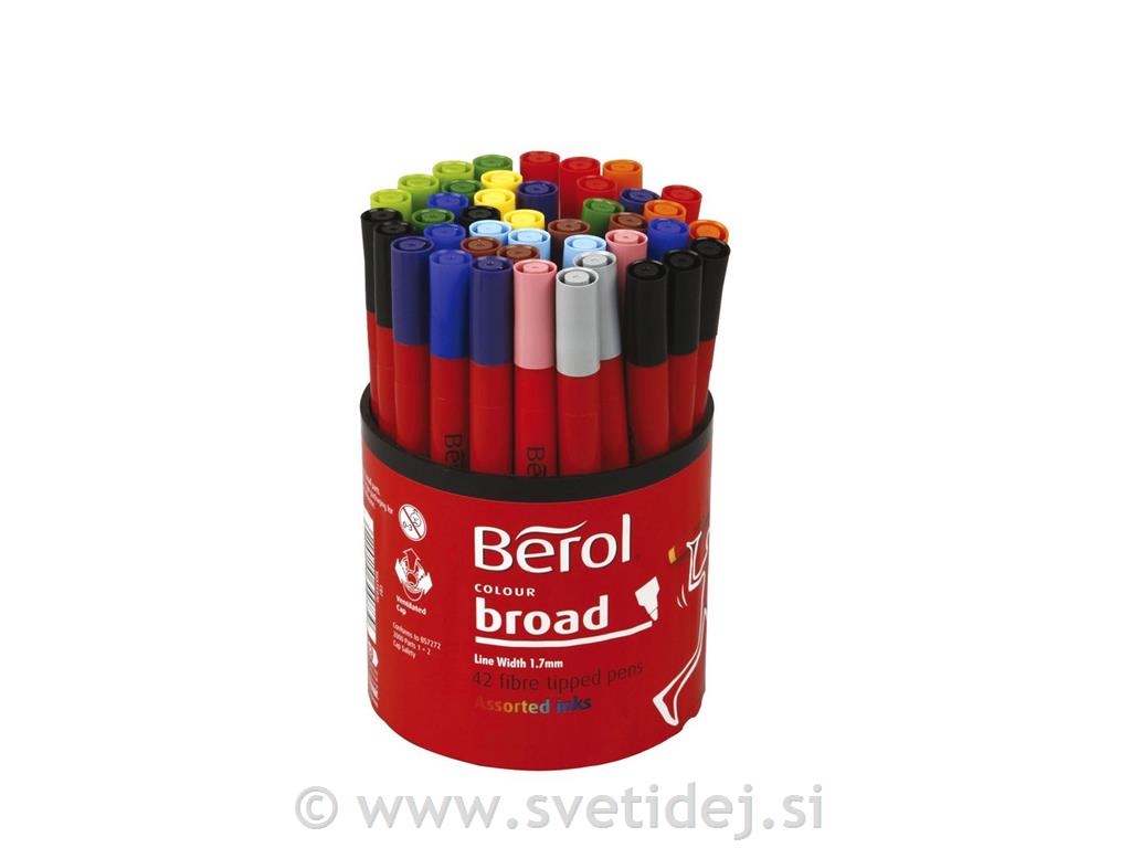 Berol marker, konica 1,7 mm, set 42
