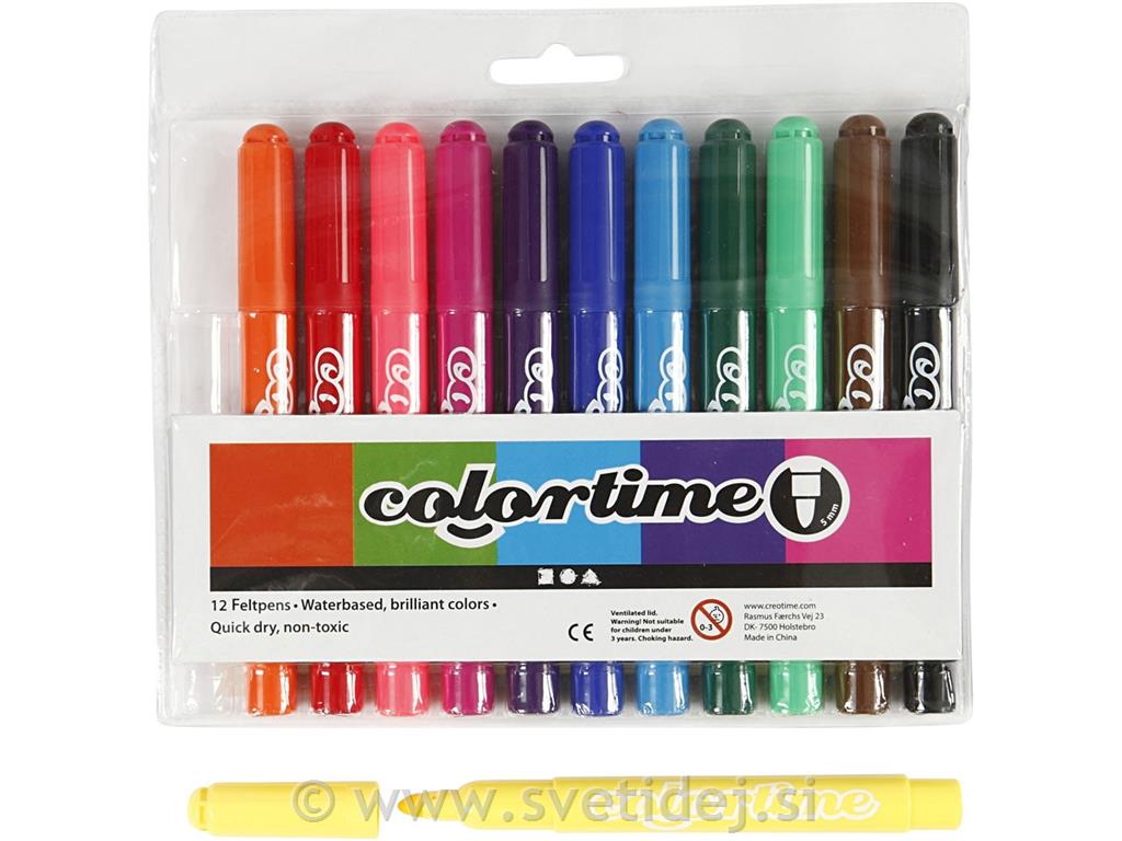 Colortime flomastri 5 mm, set 12