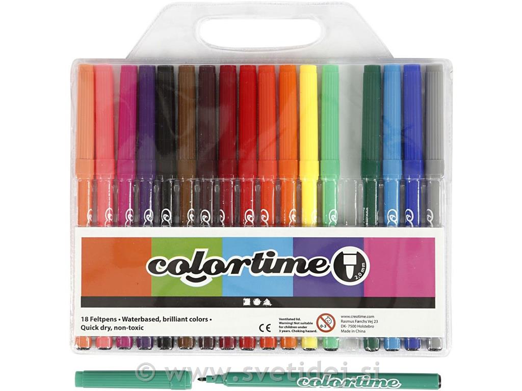 Colortime flomastri, 2 mm, set 18