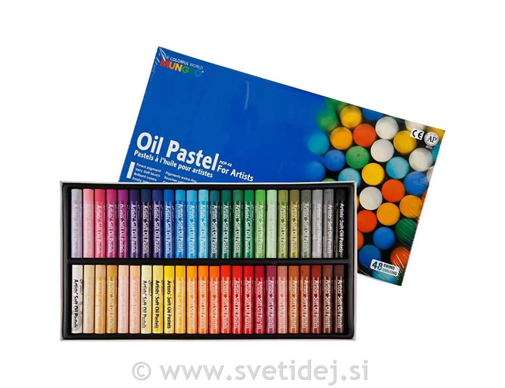 Mungyo oljni pasteli 7x1,1 cm, set 48