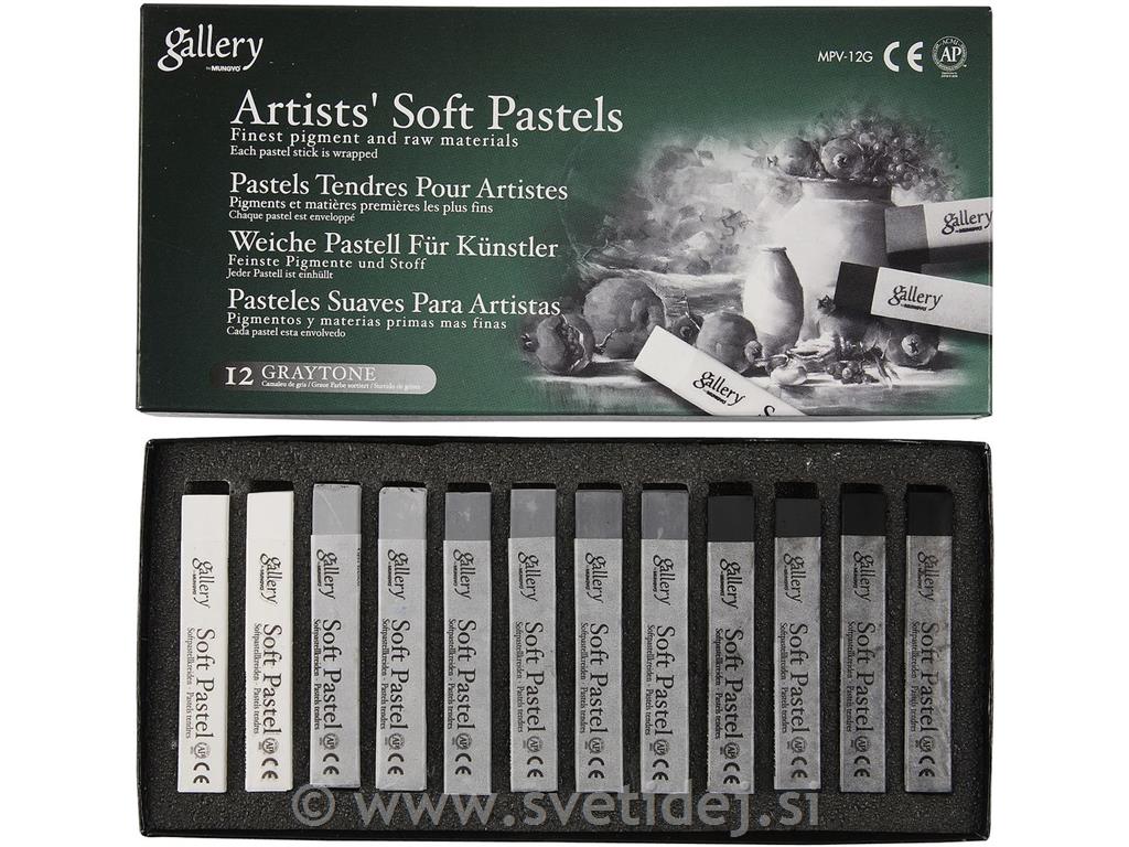 Gallery pastelne krede, set 12