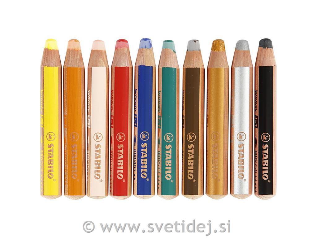 Barvni svinčniki, konica 1 cm, set 10