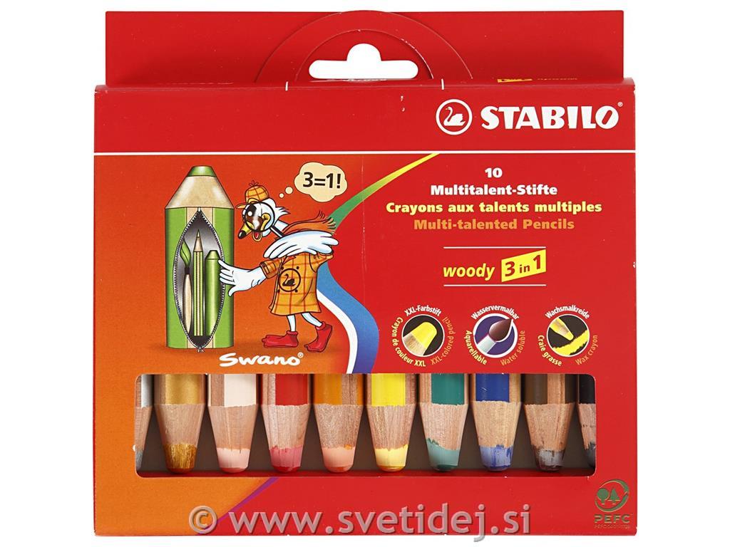 Barvni svinčniki, konica 1 cm, set 10