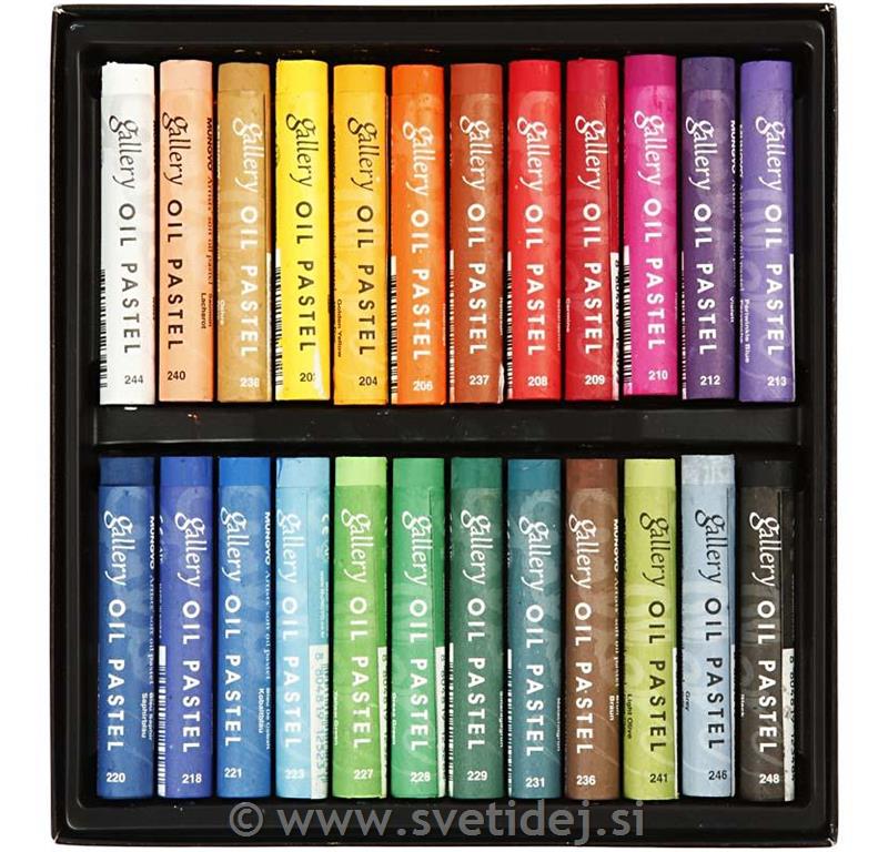 Oljni pasteli Premium 7x1 cm, set 24