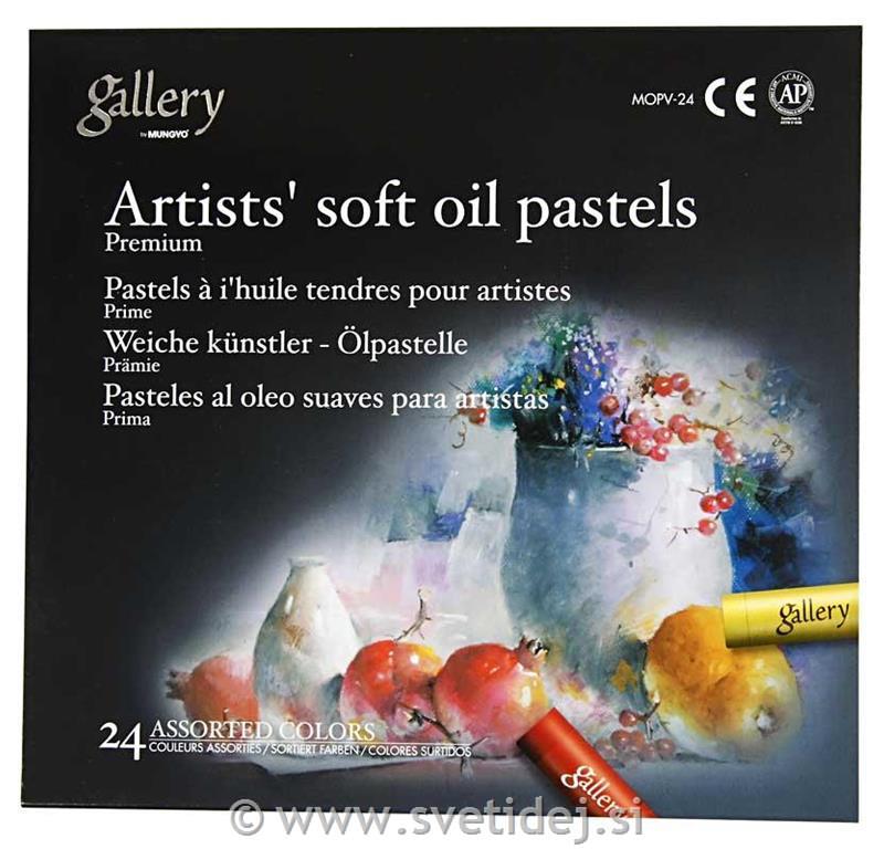 Oljni pasteli Premium 7x1 cm, set 24