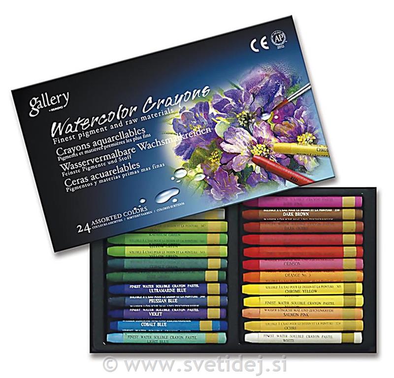 Aqua Crayons, konica 8 mm, set 24