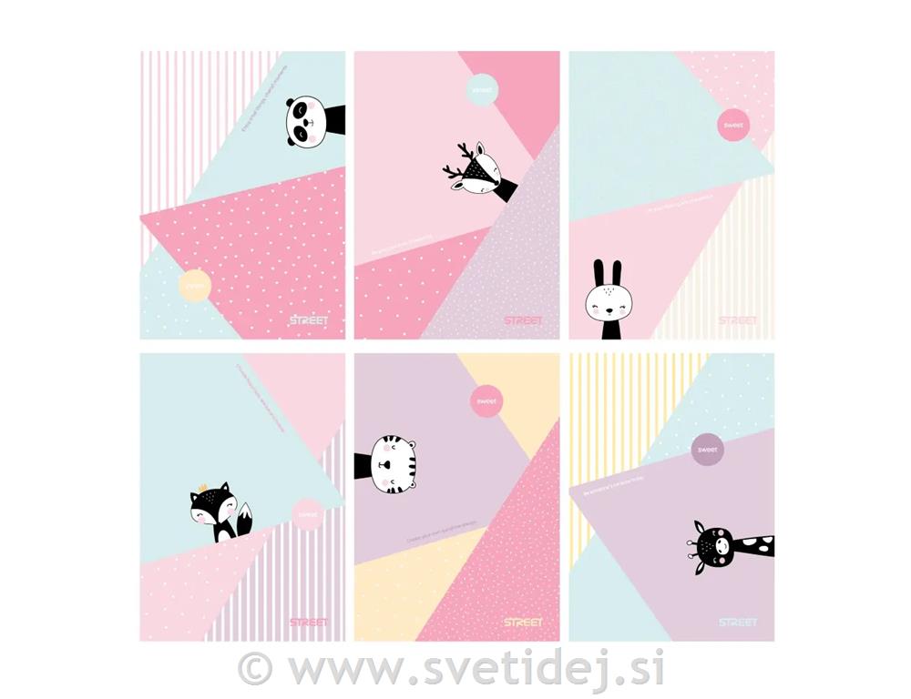 ZVEZEK STREET SWEET A4 54L ČRTE