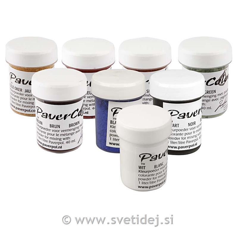 Pavercolor pigment, 8x40 ml
