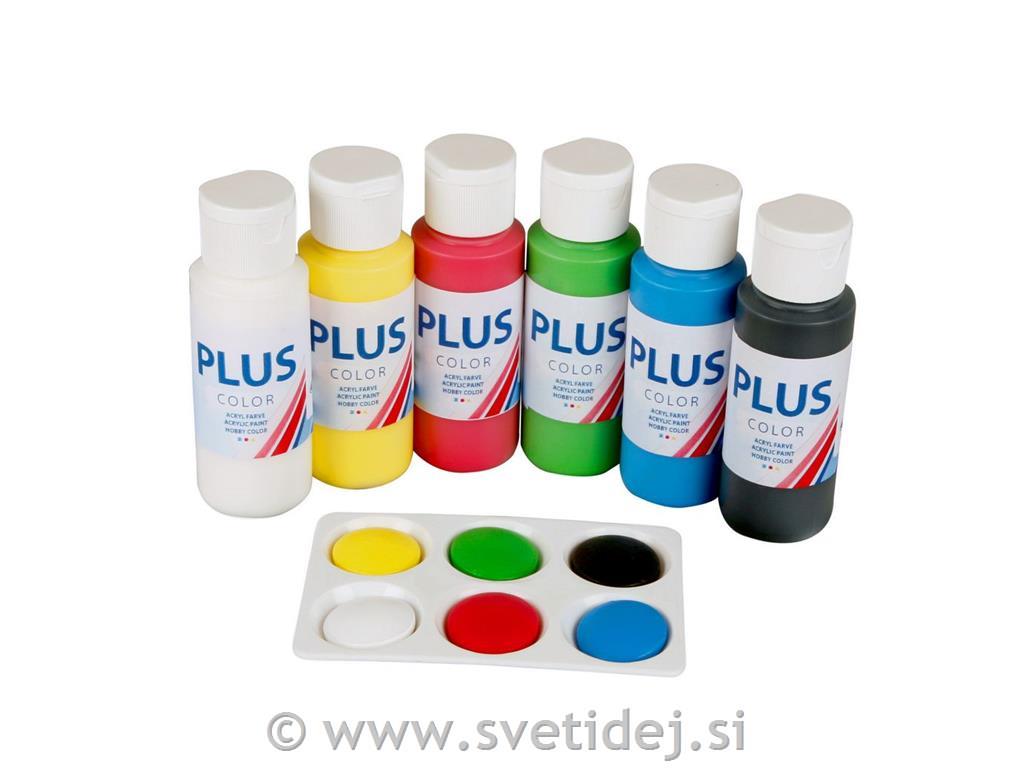 Plus Color akrilna barva, set 6x60 ml