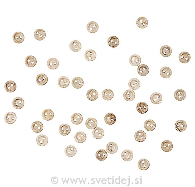 Leseni gumbi, 8 mm, set 50
