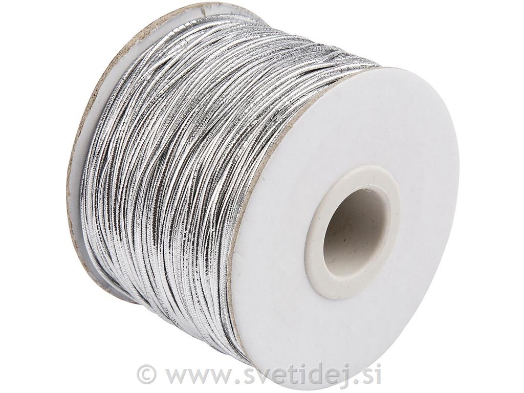 Elastična vrvica, 1 mm, srebrna,100 m