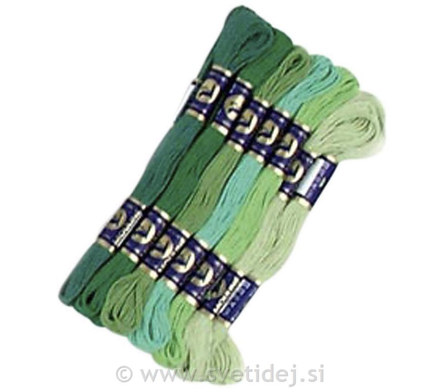 Preja za vezenje, 1 mm, set 6, zeleni to