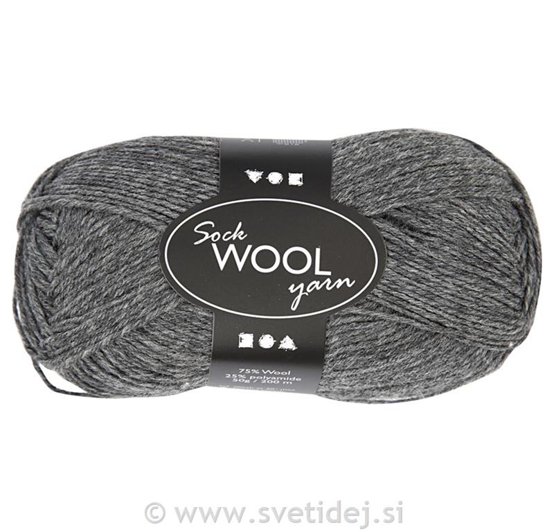 Volna za nogavice, siva, 50 g