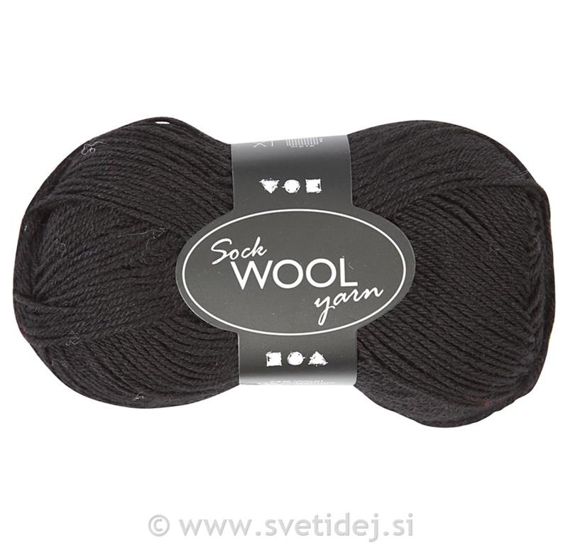 Volna za nogavice, črna, 50 g