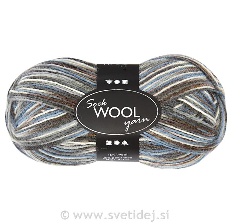 Volna za nogavice, mavrična, 50 g