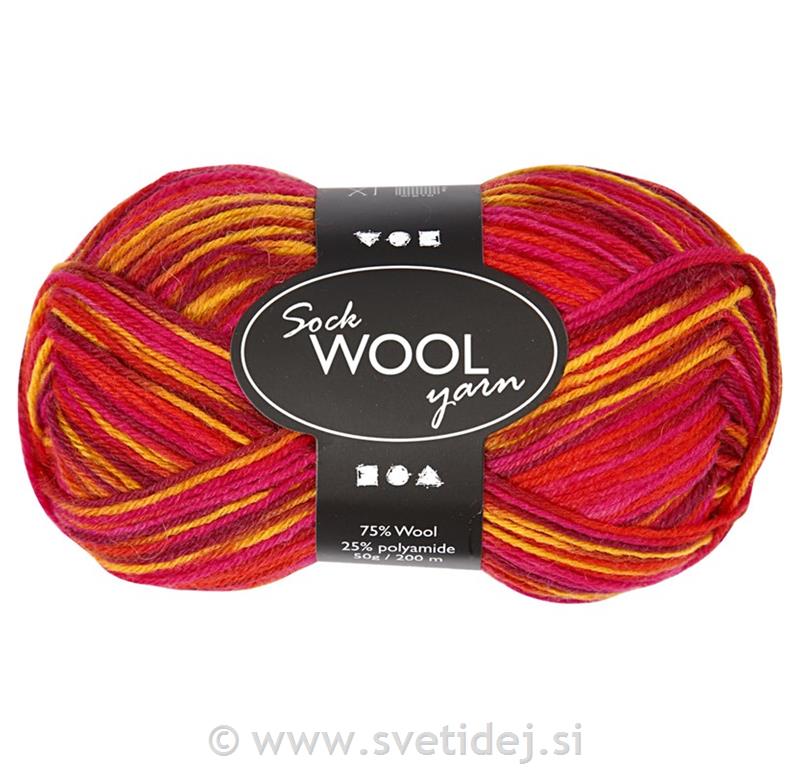 Volna za nogavice, mavrična, 50 g