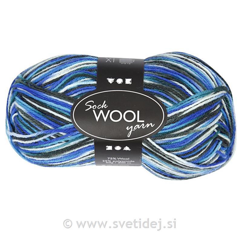 Volna za nogavice, mavrična, 50 g