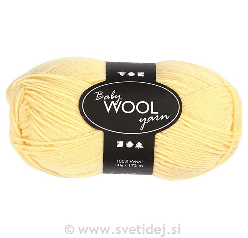Baby 100% volna, rumena, 50 g