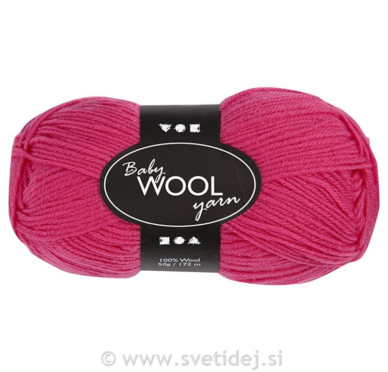 Nežna merino volna, pink, 50 g
