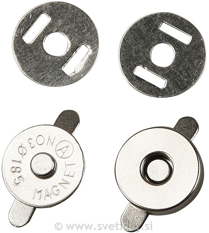 Magnetne sponke za torbo, 18 mm, set 25
