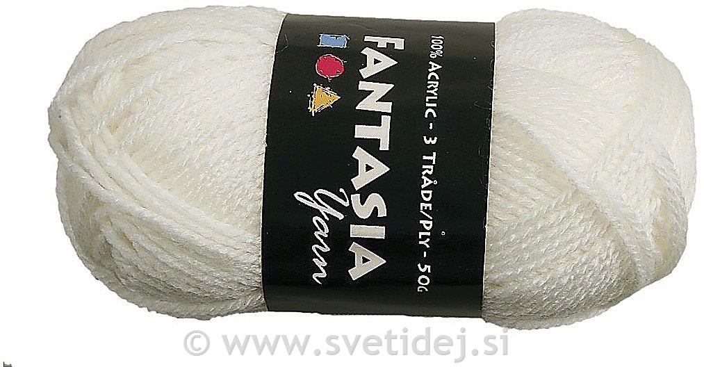 Fantazija akrilna preja, 80 m, 50 g bela